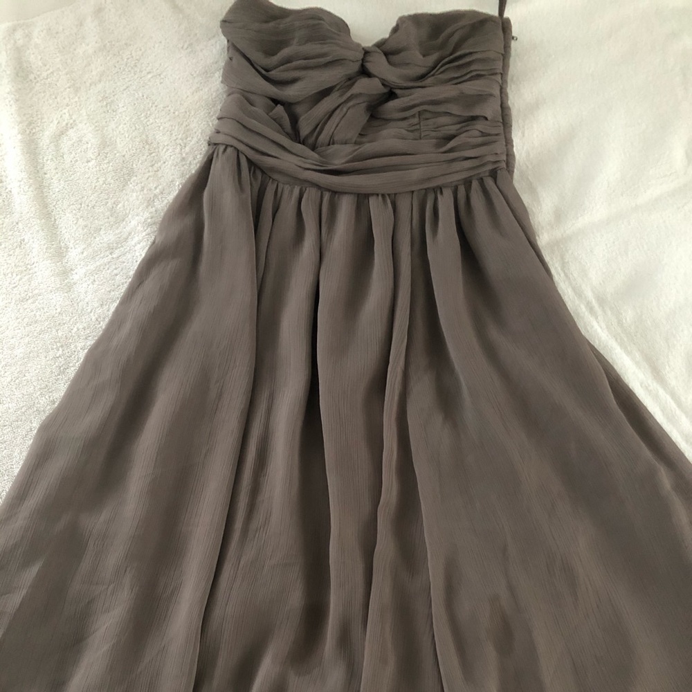 Gray strapless dress